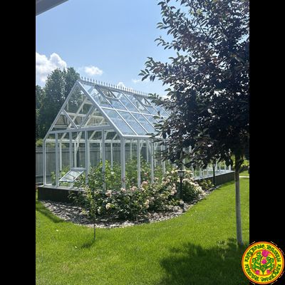 Базовая комплектация теплицы из стекла и алюминия БРИСТОЛЬ размером 8000 х 4000 мм