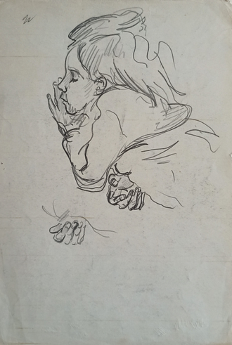 "Женский портрет" бумага карандаш Мымрин В.М. 1960-е годы