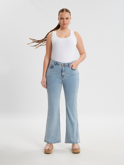 Джинсы клёш голубые