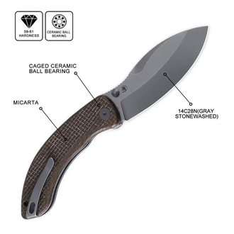 Нож Petrified Fish PFB06 Zonda, Brown Micarta