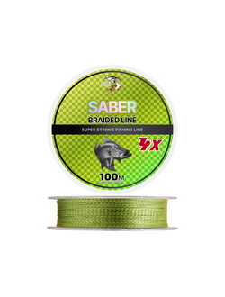 Плетеный шнур "SABER" 100м #0.10мм/ 5.9кг (цена за 10шт)