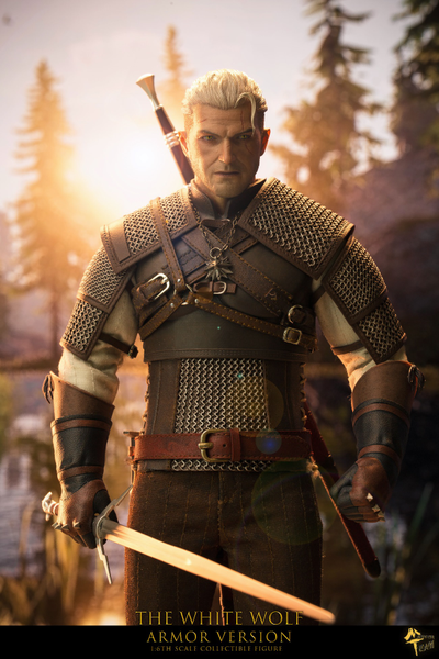 Геральт из Ривии (Ведьмак, The Witcher) - Коллекционная ФИГУРКА 1/6 scale The White Wolf - Armored Version (mttoys006) - Master Team