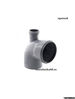 Отвод угол канализационный 110 с выходом на 50 под 90гр. правый левый прямой фронт Политэк