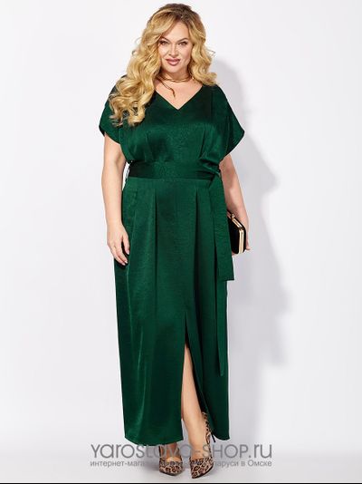 Женское элегантное платье в изумрудном цвете