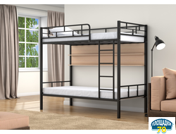 Двухъярусная кровать Валенсия Черный полка дуб молочный Томск