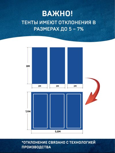 Тент Тарпаулин садовый 6х10 м, 70 г/м2, шаг люверсов 1 м