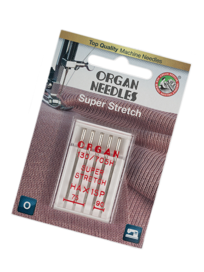 Иглы для бытовых швейных машин "ORGAN" супер стрейч  5шт. в пенале №75-90