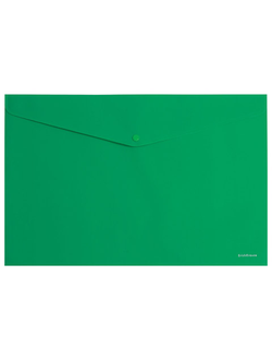 Папка-конверт с кнопкой ERICH KRAUSE "Classic", A4, до 120 листов, непрозрачная, зеленая, 0,18 мм, 42925, 47111