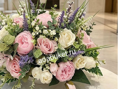 Композиция из искусственных цветов - Алиса розовая МК007 - романтичное настроение гарантировано