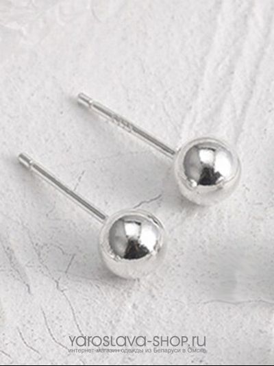 АЛ-208.  Серьги пусеты шарики.
