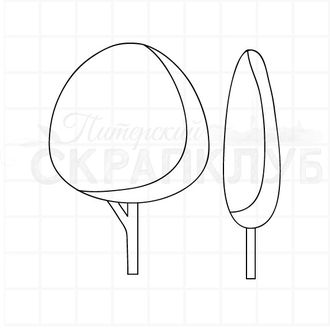 Штамп прозрачный для скрапа толстенькое и худенькое деревца