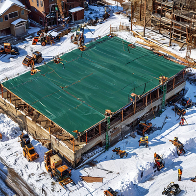 Тент Тарпаулин 6 x 8 м, 120 г/м2, шаг люверсов 0,5 м строительный защитный укрывной купить в Москве