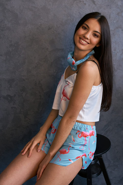 Шёлковая пижама "Фламинго"