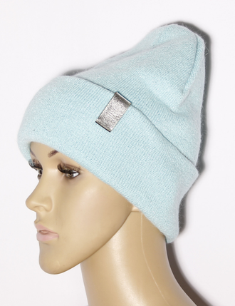 Екатеринбург. Шапка женская "Ангора гладкая" 845 бежевая,  тиффани