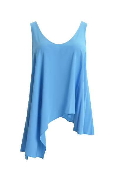 Топ-майка ассиметричный голубого цвета