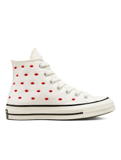 Кеды Converse Chuck Taylor 70 "Love Me" белые высокие с вышивкой A01601C