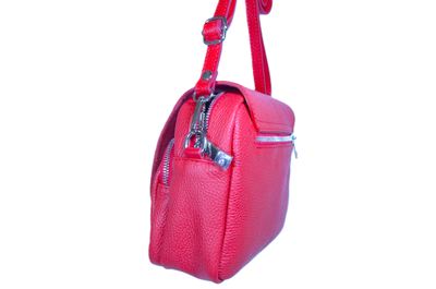 Красная итальянская сумка из натуральной кожи