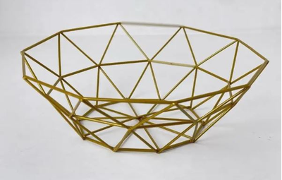 Корзина для фруктов сетка лофт золото d 26