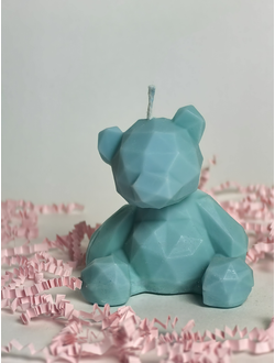 Свеча "Мишка геометрия" Мята