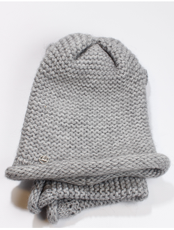 Комплект шапка и снуд "Колпак-рулик"  11190 серый, чёрный