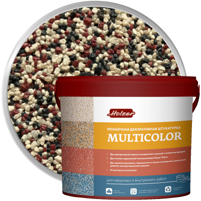 Штукатурка мозаичная акриловая HOLZER MULTICOLOR F-18 25 кг