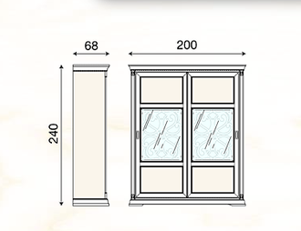 ШКАФ 2-Х ДВЕРНЫЙ PALAZZO DUCALE 71CI27AR PRAMA (200*68*h240)