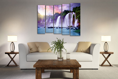 Модульная картина "Диковинный водопад"