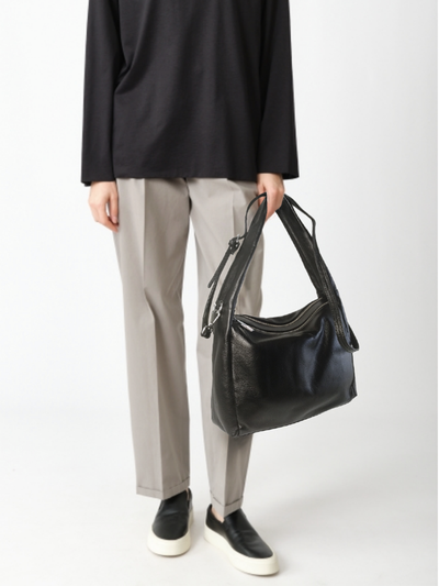 (АРТИКУЛ: 10123/1/5) СУМКА, СРЕДНЕГО РАЗМЕРА, НАТУРАЛЬНАЯ КОЖА, ЧЕРНАЯ, ДВА ОТДЕЛЕНИЯ, ЧЕРЕЗ ПЛЕЧО