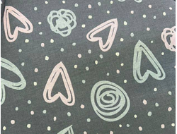 Наволочка на молнии к подушке Биосон U 340 поплин  рисунок Сердечки