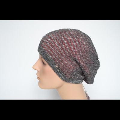 Серый с красным берет женский демисезонный Vizio Италия фото