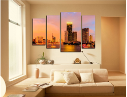 Модульная картина "Небоскребы у воды"