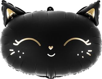 Шар (19&#039;&#039;/48 см) Фигура, Голова, Магический котенок, Черный, 1 шт.