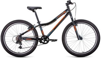 Подростковый велосипед FORWARD TITAN 24 1.0 черно-оранжевый, рама 12