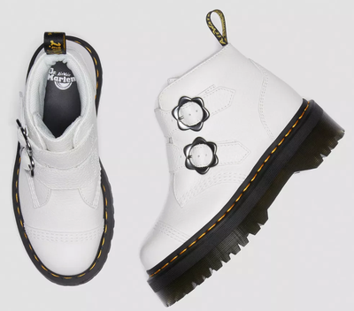 Ботинки Dr Martens Devon Flower Buckle Leather White