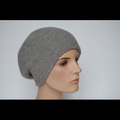 Вязаный берет бежевый женский из мохера Vizio Италия 6446