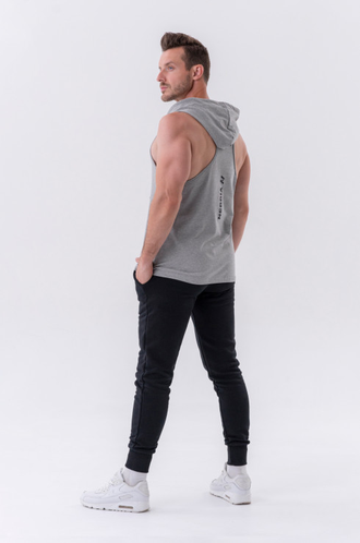 Майка Fitness Tank top with a hoodie 323 Серая