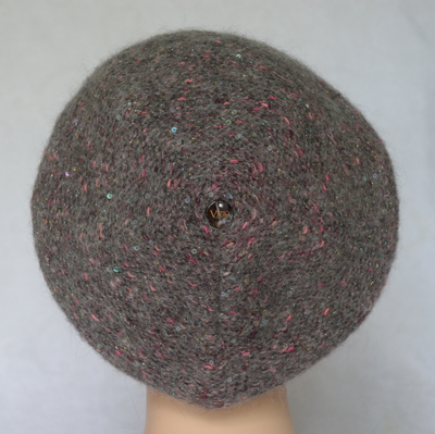 Меланжевый берет с пайетками фото
