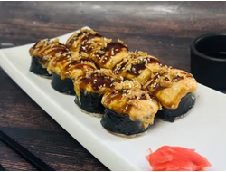 Запечённый с лососем и креветкой