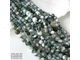 Агат моховый огранка, шары 6-6,3/7,8-8,3 мм, цена за нить 17 см
