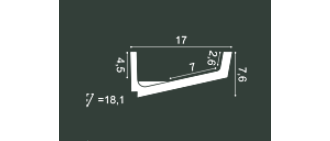 Карниз C352 Flat - 7,6*17,1*200см