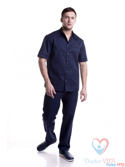 Блуза  «Алекс», тёмно-синяя