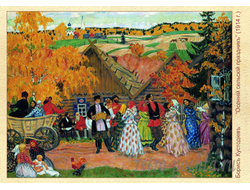 3552 Кустодиев Б М 1914 г Осенний сельский праздник