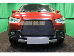 Защита радиатора Mitsubishi ASX 2010-2012 3D black PREMIUM