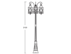 Садово-парковый светильник серии  Lucerna  3bg (178см)