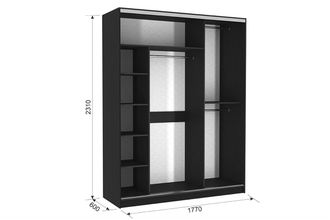 Шкаф-купе Бассо-4 (Мебельсон) ш=1770 мм, г=604 мм, в=2305 мм
