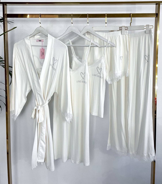 Домашняя одежда Виктория Сикрет 5в1 цвет белый