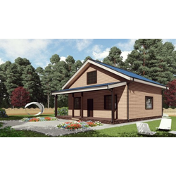 Одноэтажный каркасный дом с мансардой с тремя спальнями 92м² (SK16)