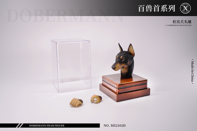 Голова (скульпт) с кистями - доберман 1/6 Dobermann Head Figuer (MS2102D) - Mostoys