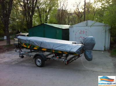 Тент на лодку КАЗАНКА - М без стекла с булями и без.