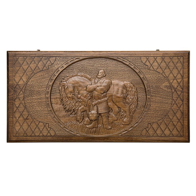 Нарды резные с шашками "Илья Муромец" от мастера Григория Устяна